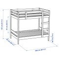 IKEA MYDAL МЮДАЛЬ Двоярусне ліжко, білий, 90x200 см 20467629 | 204.676.29