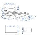 IKEA NORDLI Ліжко з контейнером і матрацом, з узголів'ям антрацит/ Åkrehamn жорсткий, 140x200 см 19541791 195.417.91