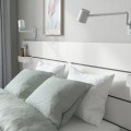 IKEA NORDLI Ліжко з контейнером і матрацом, з узголів'ям білий / Åkrehamn жорсткий, 160x200 см 69536872 | 695.368.72