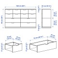 IKEA NORDLI НОРДЛІ Комод, 12 ящиків, білий, 160x99 cм 59239491 | 592.394.91