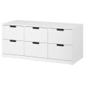 IKEA NORDLI НОРДЛІ Комод, 6 ящиків, білий, 120x54 cм 29239497 | 292.394.97