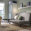 IKEA NYHAMN НІХАМН Розкладний диван 3-місний, з пінополіуретановим матрацом / Knisa сірий / бежевий 59306367 | 593.063.67