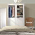 IKEA PAX / GRIMO Комбінація шаф, біле / прозоре скло біле, 150x66x236 см 19502233 | 195.022.33