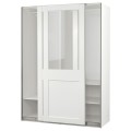 IKEA PAX / GRIMO Гардероб з розсувними дверима, біле / прозоре скло біле, 150x66x201 см 19502285 195.022.85