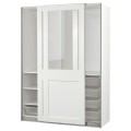 IKEA PAX / GRIMO Гардероб з розсувними дверима, біле / прозоре скло біле, 150x66x201 см 39502270 | 395.022.70