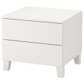 IKEA PLATSA ПЛАТСА Комод, 2 шухляди, білий / Fonnes білий, 60x57x53 см 09277211 092.772.11