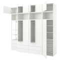 IKEA PLATSA ПЛАТСА Гардероб з 11 дверима / 9 шухлядами, білий / Fonnes білий, 280x57x261 cм 39437411 394.374.11