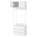 IKEA PLATSA ПЛАТСА Гардероб із 2 дверцятами + 3 шухлядами, білий / Fonnes білий, 80x42x221 cм 59326469 593.264.69