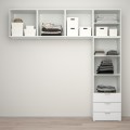 IKEA PLATSA ПЛАТСА Гардероб з 5 дверима / 3 шухлядами, білий / Fonnes білий, 240x42x241 см 09437115 | 094.371.15