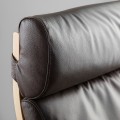 IKEA POÄNG ПОЕНГ Крісло з підставкою для ніг, березовий шпон / Glose темно-коричневий 19551068 | 195.510.68