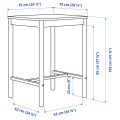 IKEA RÖNNINGE РЕННІНГЕ Барний стіл, береза, 75x75 см 50511230 | 505.112.30