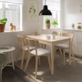 IKEA RÖNNINGE / LISABO Стіл та 4 стільці, березовий ясен / Tallmyra білий / чорний, 118/173 см 19554929 195.549.29