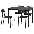 IKEA SANDSBERG САНДСБЕРГ / ADDE АДДЕ Стіл та 4 стільці, чорний / чорний, 110x67 см 59429194 | 594.291.94