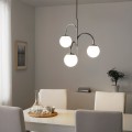 IKEA SIMRISHAMN СІМРІСХАМН Підвісний світильник, на 3 плафони, хром / опалове біле скло 80407835 | 804.078.35