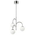 IKEA SIMRISHAMN СІМРІСХАМН Підвісний світильник, на 3 плафони, хром / опалове біле скло 80407835 | 804.078.35