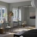 IKEA SKYTTA / BOAXEL Гардероб з розсувними дверима, алюміній / дзеркало Аулі, 251x115x240 см 79562177 | 795.621.77