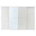 IKEA SKYTTA / HOKKSUND/AULI комбінація розсувних дверцят, алюміній / глянцеве світло-сіре дзеркало, 301x205 см 59575859 | 595.758.59