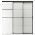 IKEA SKYTTA / HOKKSUND Комбінація розсувних дверей, чорний/світло-сірий глянцевий, 226x240 см 19424042 194.240.42