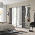 IKEA SKYTTA / MEHAMN/AULI комбінація розсувних дверцят, алюміній / темно-сіре дзеркало, 301x205 см 89575928 895.759.28