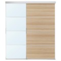 IKEA SKYTTA / MEHAMN/AULI комбінація розсувних дверцят, алюмінієве 2-стороннє / дубове дзеркало з білою морилкою, 177x205 см 39575916 395.759.16