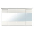 IKEA SKYTTA / MEHAMN/AULI комбінація розсувних дверцят, алюміній / біле дзеркало, 351x205 см 69575934 695.759.34