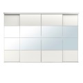 IKEA SKYTTA / MEHAMN/AULI комбінація розсувних дверцят, алюміній / біле дзеркало, 351x240 см 39575935 395.759.35