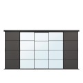 IKEA SKYTTA / MEHAMN/AULI комбінація розсувних дверцят, чорне / темно-сіре дзеркало, 376x205 см 59500133 595.001.33