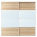 IKEA SKYTTA / MEHAMN/AULI комбінація розсувних дверцят, дзеркало з білого / білого дуба, 202x205 см 39575921 395.759.21