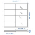 IKEA SKYTTA / MEHAMN/AULI комбінація розсувних дверцят, дзеркало з білого / білого дуба, 202x205 см 39575921 395.759.21
