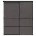 IKEA SKYTTA / MEHAMN комбінація розсувних дверцят, чорний / 2 сторони темно-сірі, 177x205 см 69499582 694.995.82