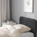 IKEA SLATTUM Ліжко з оббивкою, Vissle темно-сірий, 90x200 см 80571251 | 805.712.51