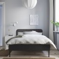 IKEA SLATTUM Ліжко з оббивкою, Vissle темно-сірий, 120x200 см 10578741 | 105.787.41
