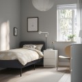IKEA SLATTUM Ліжко з оббивкою, Vissle темно-сірий, 90x200 см 80571251 | 805.712.51