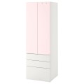 IKEA SMÅSTAD СМОСТАД / PLATSA ПЛАТСА Шафа, білий блідо-рожевий / з 3 шухлядами, 60x42x181 см 99426221 994.262.21