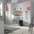IKEA SMÅSTAD СМОСТАД Стелаж, білий / блідо-рожевий, 240x57x181 см 69431907 694.319.07