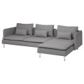 IKEA SÖDERHAMN СОДЕРХЕМН 4-місний диван з козеткою, Tonerud сірий 59502293 595.022.93