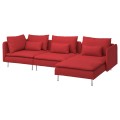 IKEA SÖDERHAMN 4-місний диван, з шезлонгом / Tonerud red 39514452 395.144.52