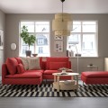 IKEA SÖDERHAMN 3-місний кутовий диван, Tonerud червоний 59514413 | 595.144.13