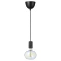 IKEA SUNNEBY СУННЕБЮ / MOLNART Підвісний світильник із лампочкою, чорний / еліпсоподібний різнобарвний 39491356 394.913.56