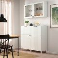 IKEA BESTÅ БЕСТО Комбінація для зберігання з дверцятами / шухлядами, білий / Sutterviken / Kabbarp біле скло прозоре, 120x42x213 см 59412513 594.125.13