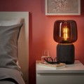 IKEA SYMFONISK СИМФОНІСЬК Абажур для лампи з динаміком, скло / чорний 90494747 904.947.47