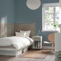 IKEA VEVELSTAD Ліжко з 3 узголів'ями, білий / Tolkning ротанг, 90x200 см 99441820 994.418.20