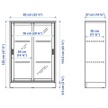 IKEA TONSTAD Шафа-вітрина з розсувними дверима, дубовий шпон, 82x37x120 см 00489284 | 004.892.84