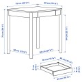IKEA TONSTAD Письмовий стіл, дубовий шпон, 75x60 см 40538206 405.382.06