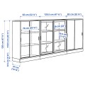 IKEA TONSTAD Комбінація для зберігігання з розсувними дверцятами, дубовий шпон/безбарвне скло, 284x120 см 79515058 | 795.150.58