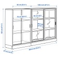 IKEA TONSTAD Комбінація для зберігігання з розсувними дверцятами, дубовий шпон/безбарвне скло, 202x120 см 69515068 | 695.150.68