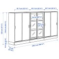 IKEA TONSTAD Комбінація для зберігігання з розсувними дверцятами, дубовий шпон/безбарвне скло, 245x120 см 99515057 | 995.150.57