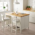 IKEA TORNVIKEN ТОРНВІКЕН Кухонний стіл-острів, кремовий / дуб, 126x77 см 40391657 | 403.916.57