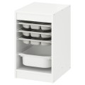 IKEA TROFAST ТРУФАСТ Комбінація з контейнером / лотками, білий сірий / білий, 34х44х56 см 99480449 994.804.49