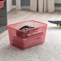 IKEA TROFAST ТРУФАСТ Комбінація для зберігання + контейнери, сірий /світло-червоний, 46x30x94 см 89515086 895.150.86